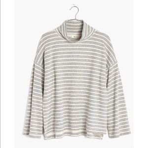 Madewell Grey & White Turtleneck Sweater